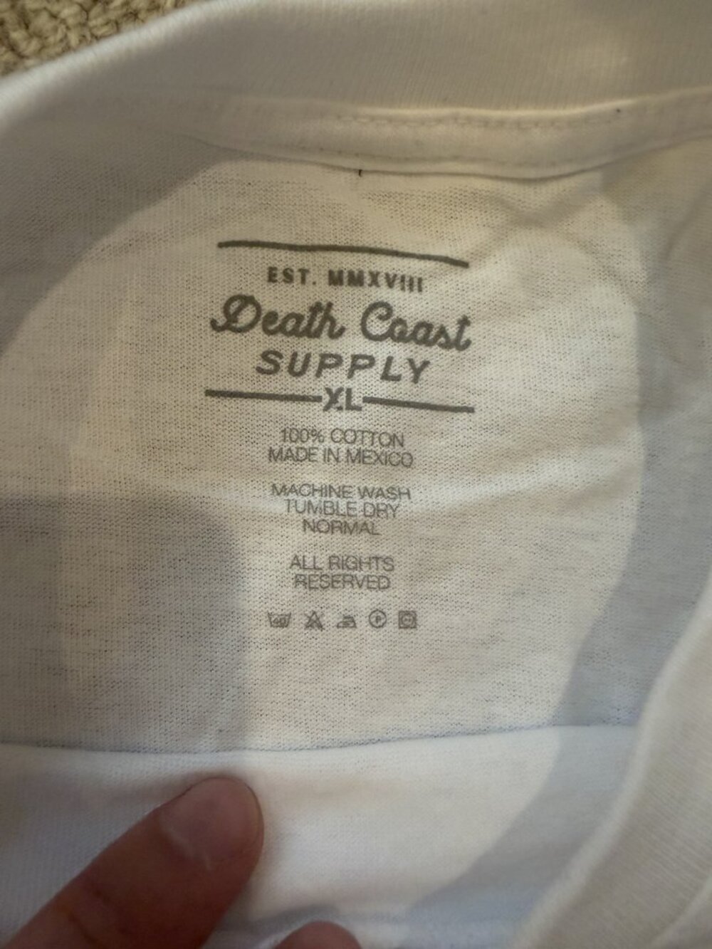 Death Coast Supply White Graphic Tee XL NWT